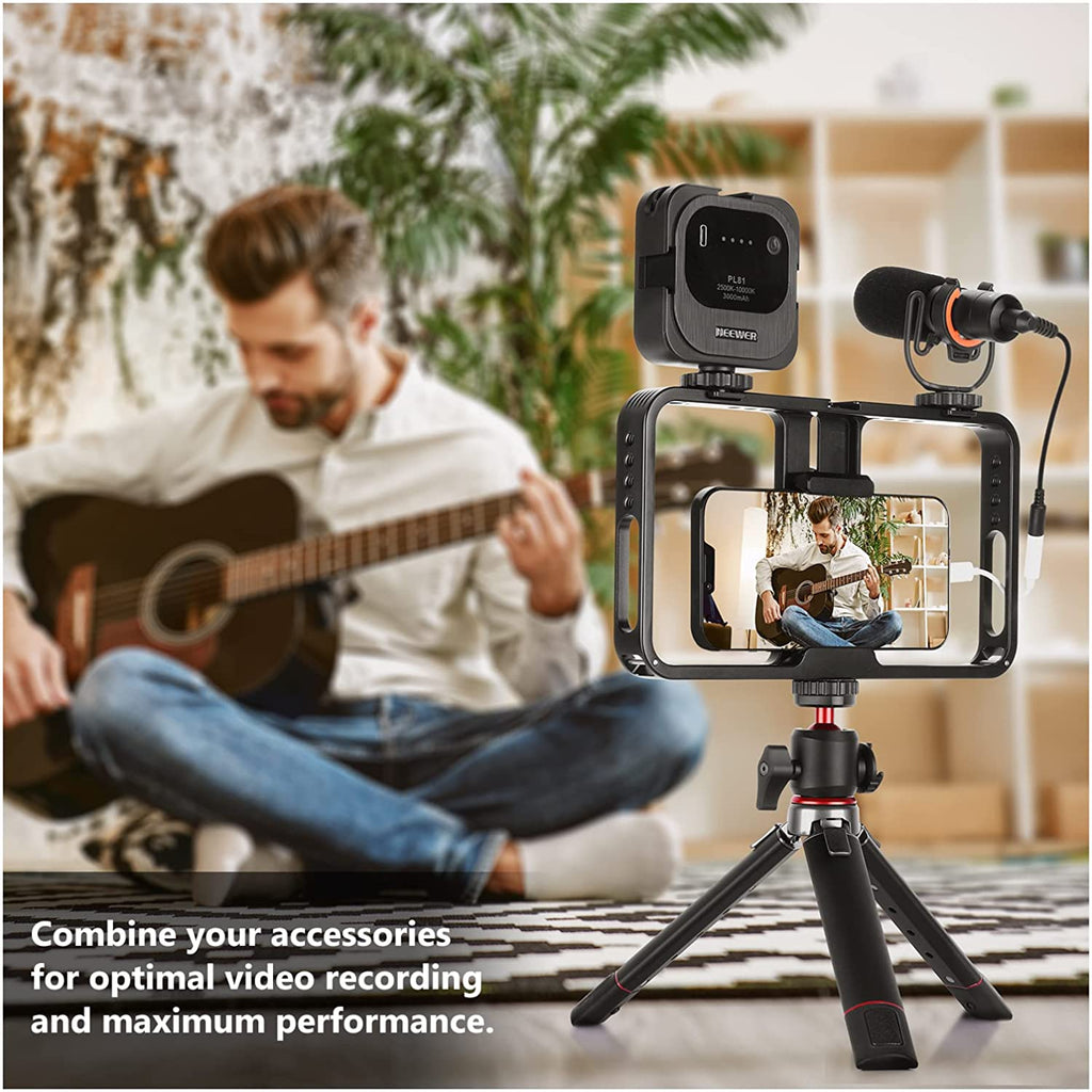 Neewer Aluminum Handheld Universal Phone Video Rig Kit with Silicone Handles