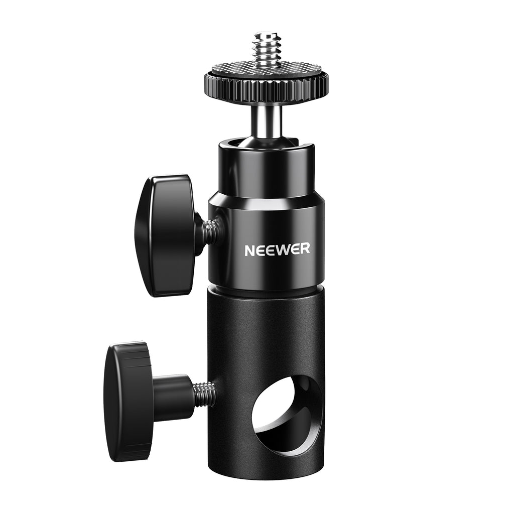 Neewer Rapid Light Stand Mount Convert Adapter Articulated 1/4”-20 Mini Ball Head
