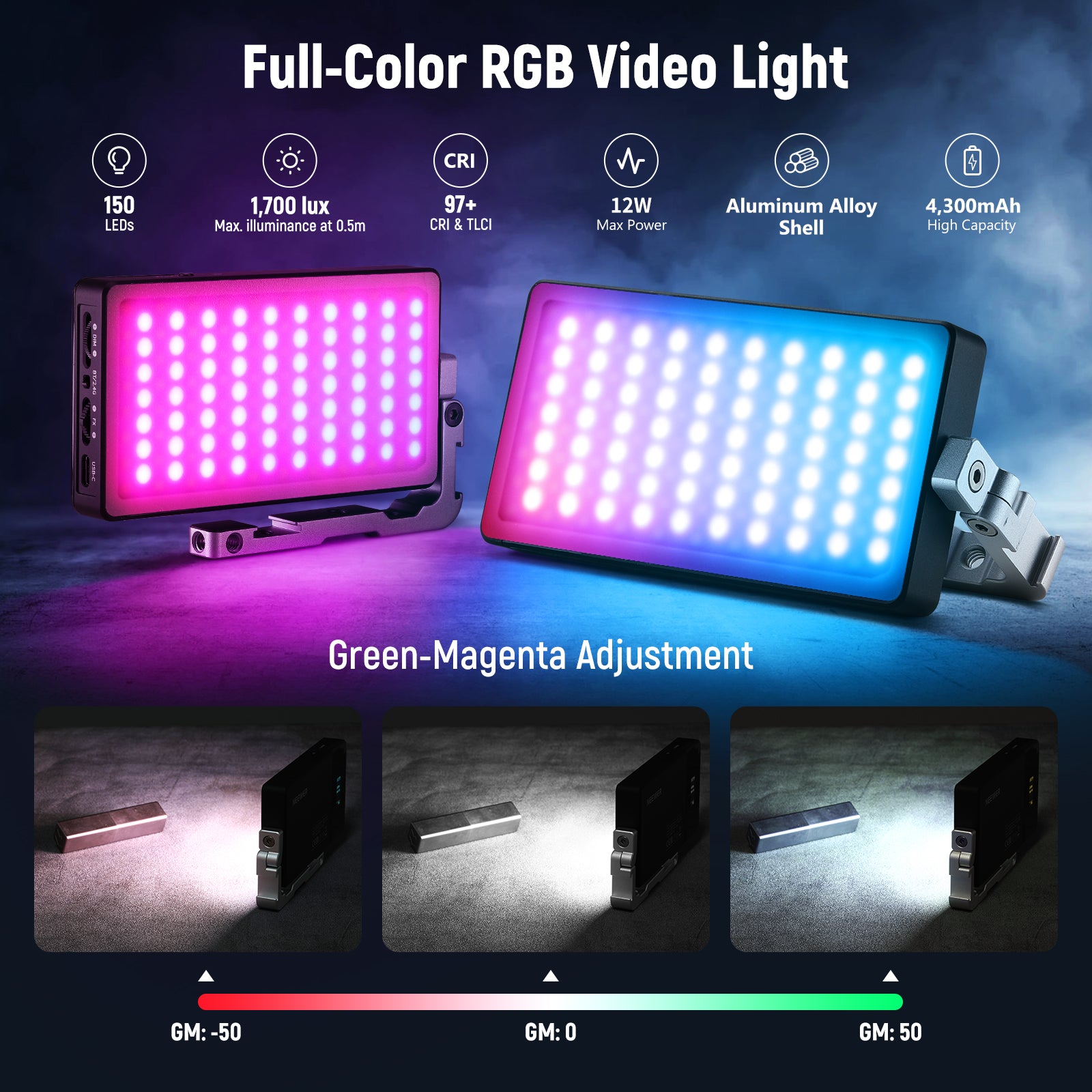 NEEWER RGB1200 APP Control RGB LED Video Light - NEEWER