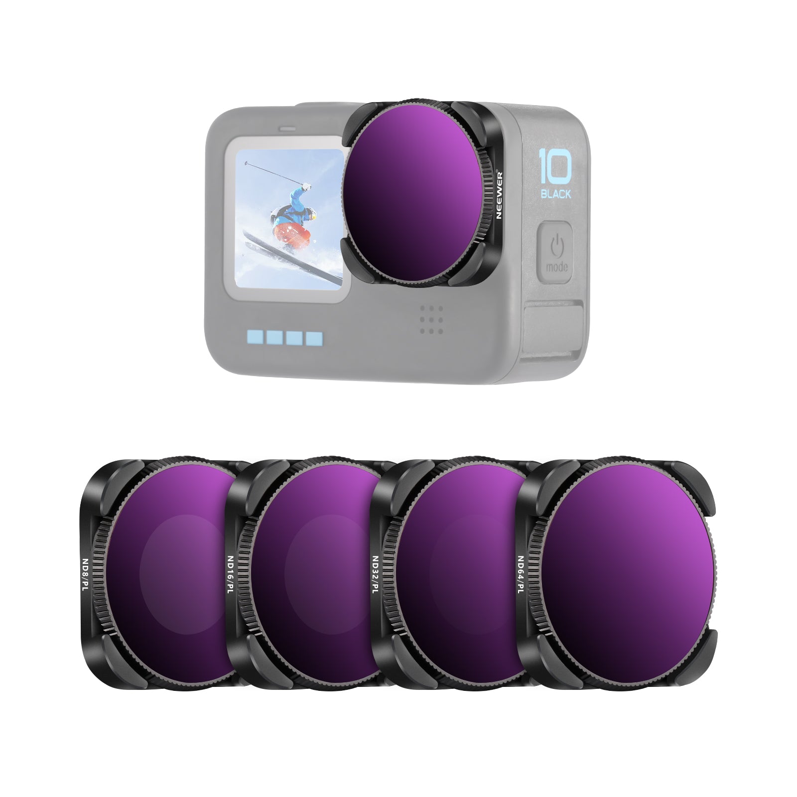 ND Filter Set for GoPro Hero 9, Hero 10, Hero 11, 11 mini, Hero 12