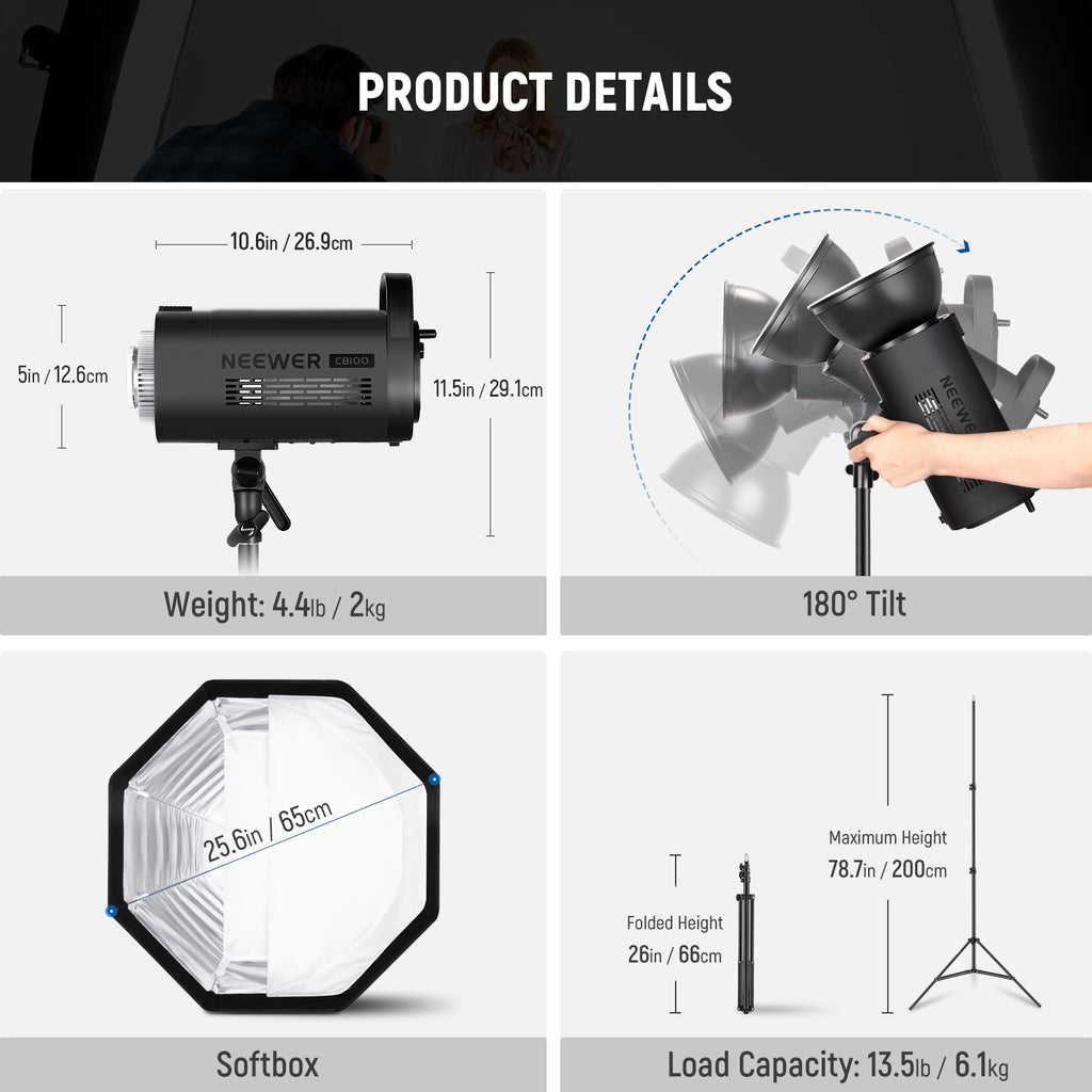 NEEWER CB100 100W Continuous LED Light Kit