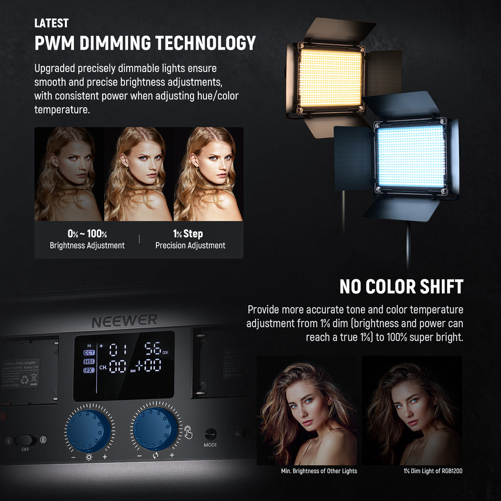 Neewer Rgb Light NEEWER RGB1200 APP Control RGB LED Video Light - NEEWER