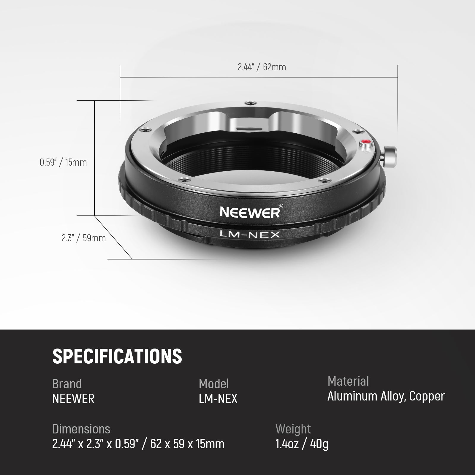 NEEWER Lens Adapter For Leica M Mount to Sony E Mount Camera - NEEWER