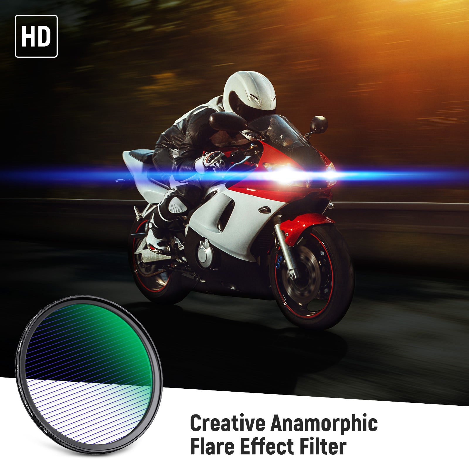 NEEWER HD Blue Streak Lens Filter | Anamorphic Filter