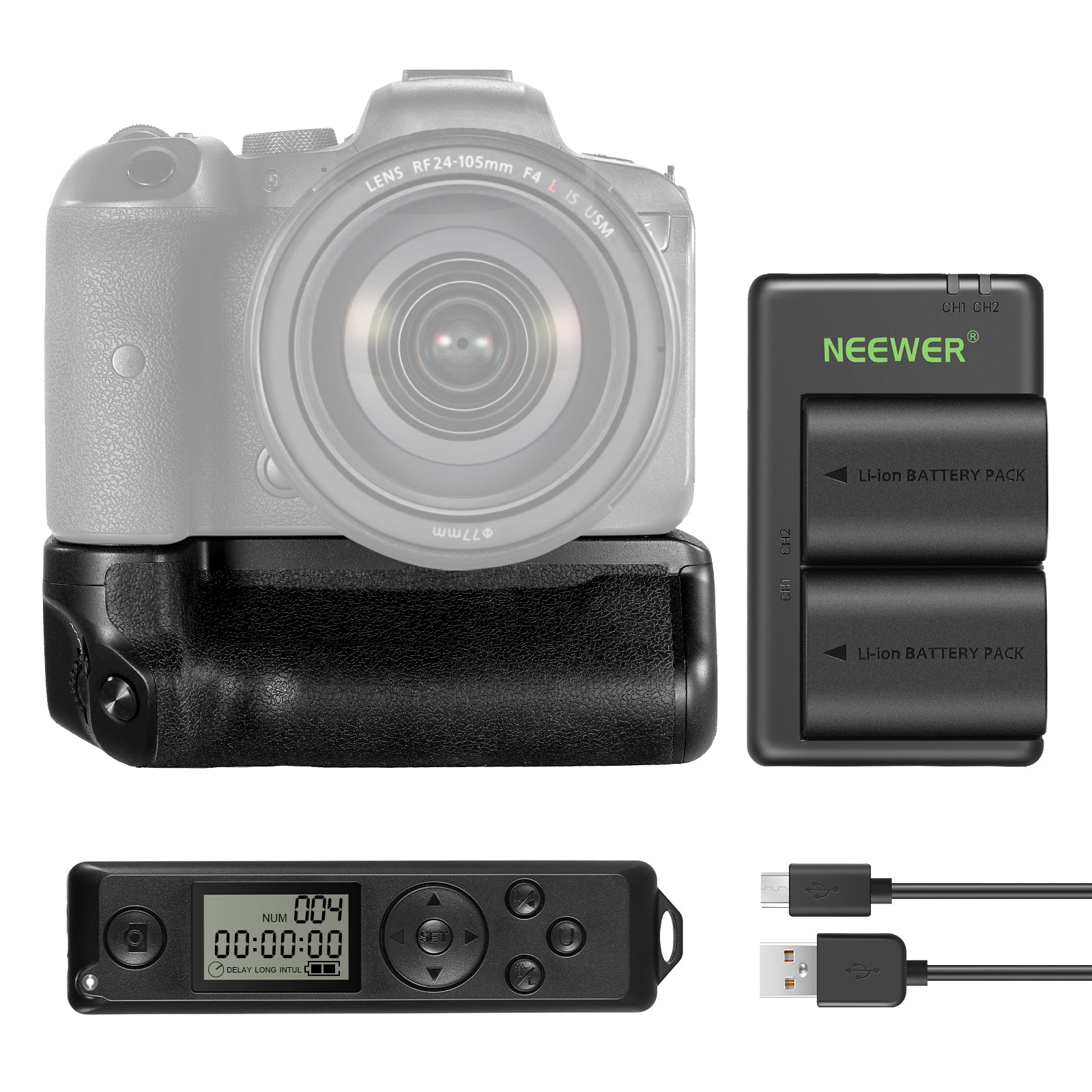NEEWER BG-R10 Vertical Battery Grip Replacement Compatible with Canon ...