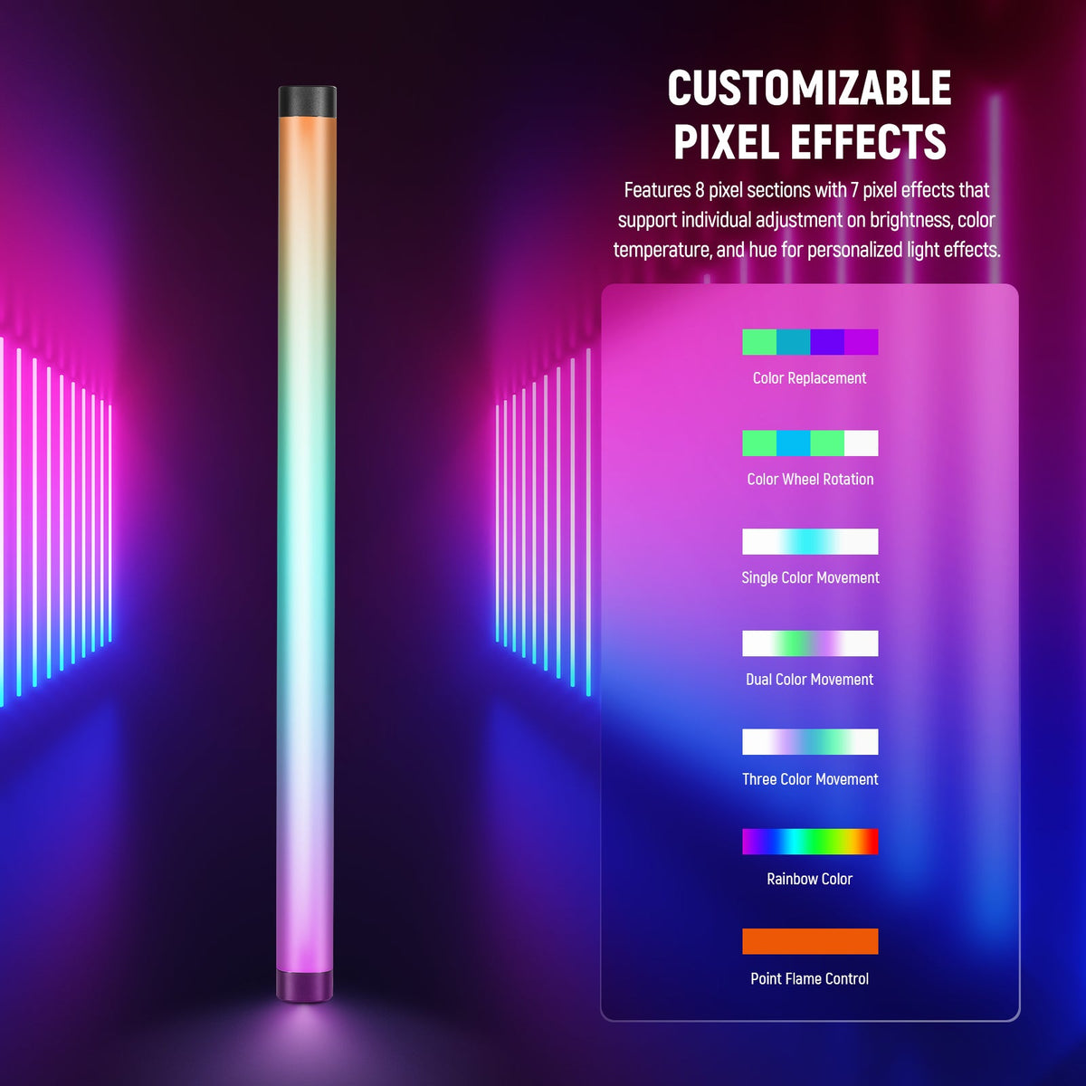 Neewer Rgb Light NEEWER TL60 RGB Tube Light | Handheld LED Light