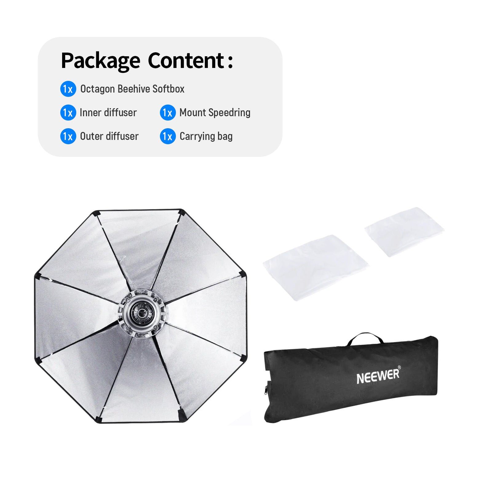 NEEWER 30x30 / 80cmX80cm Octagon Umbrella Speedlite Softbox - NEEWER