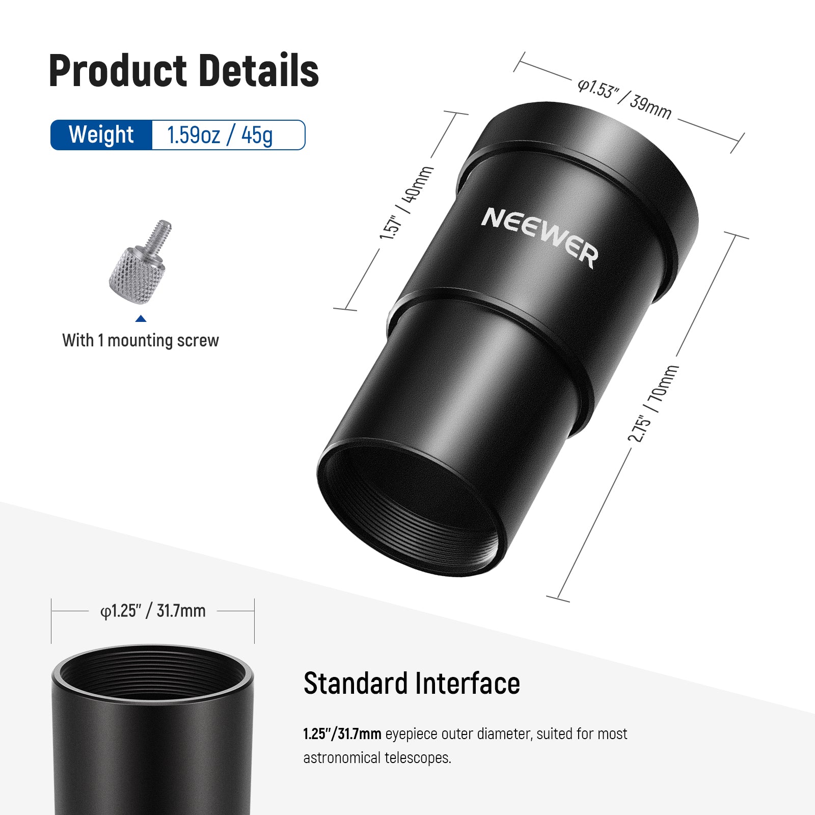 Eyepiece hot sale extension tube