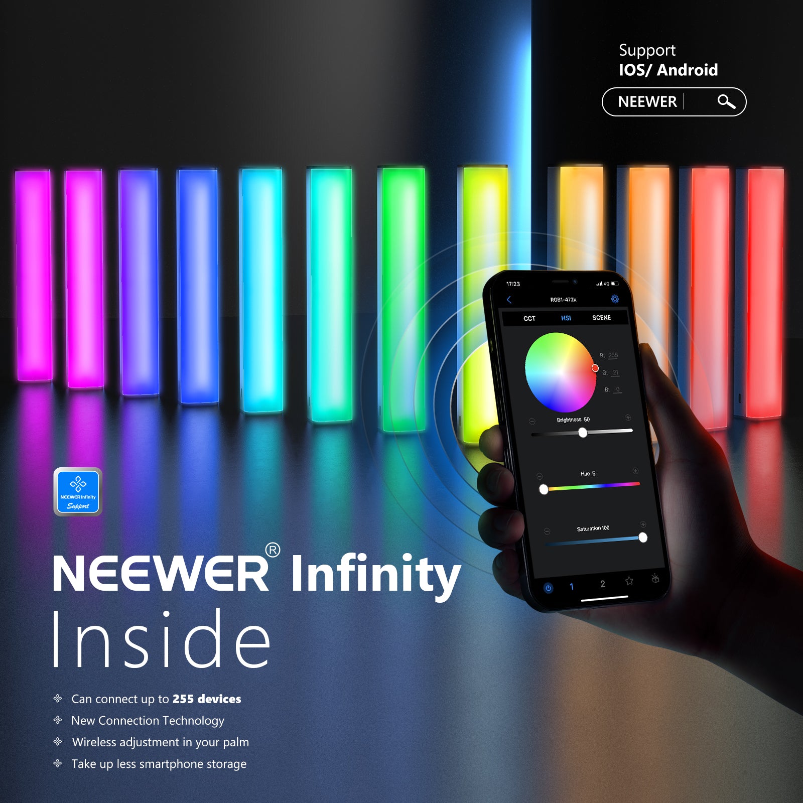 NEEWER RGB-A111 RGB Handheld Ring Light - NEEWER