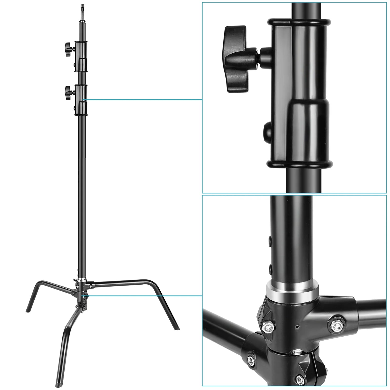 NEEWER 2 Pack 290cm Metal C-Stand