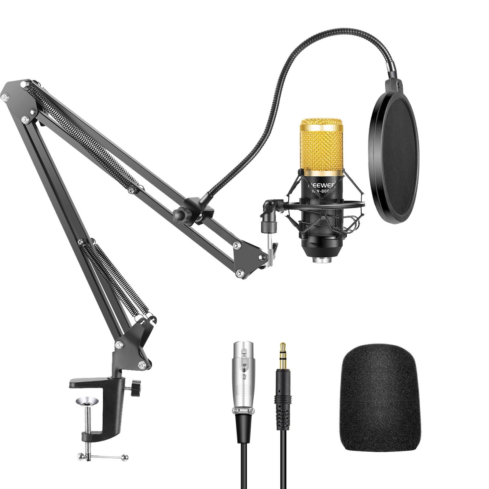 Neewer NW-800 Professional Studio Broadcasting Recording Condenser Microphone 4-in-1 Kit - neewer.com