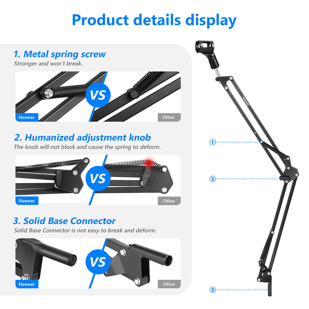 Neewer Microphone Arm Stand with Upgraded C Clamp