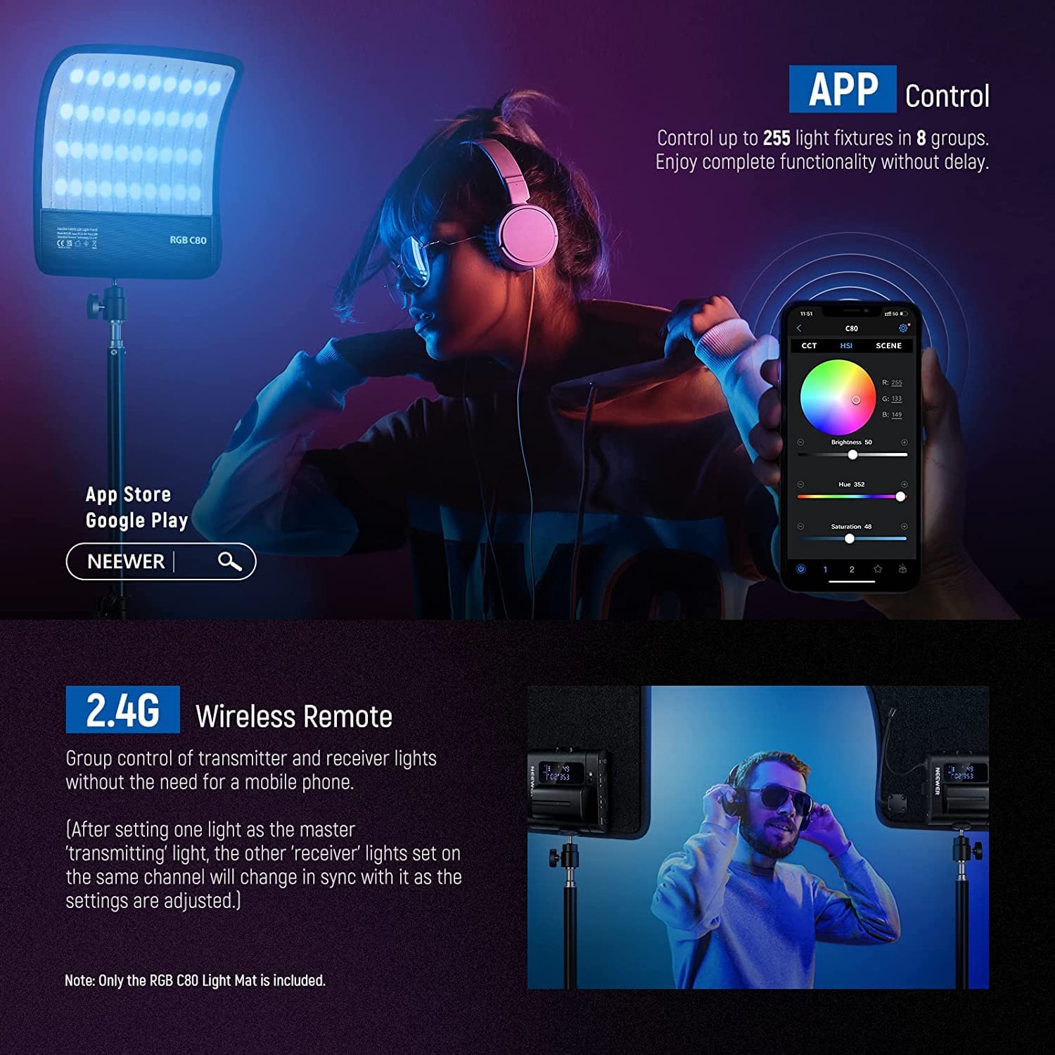 NEEWER RGB C80 Flexible LED Panel Light