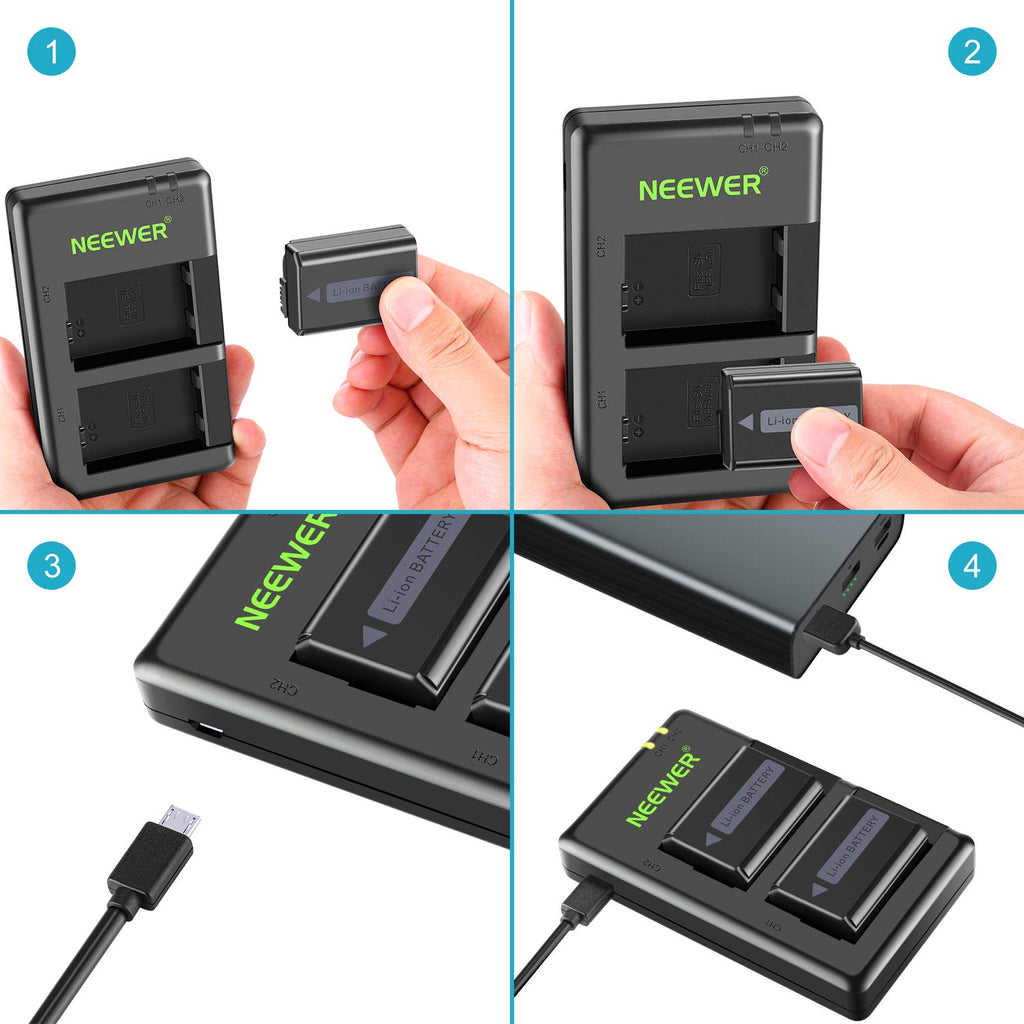 Neewer NP-FW50 Camera Battery Charger Set for Sony - neewer.com