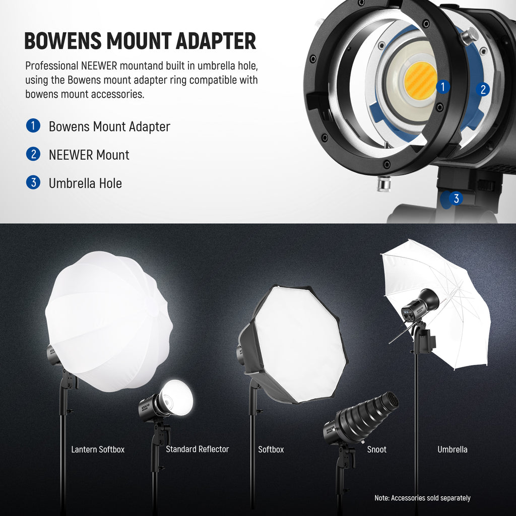 NEEWER MS60B 65W LED Video Light Handheld Spotlight - NEEWER – neewer.com