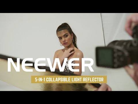 NEEWER 5-in-1 collapsible photography reflector used to control portrait lighting