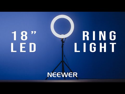 NEEWER RL-18 18-inch ring light on a tripod stand for beauty videos and livestreaming